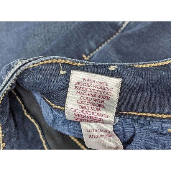 SO Juniors Size 7 Skinny Embroidered Pockets Denim Blue Jeans Jeggings - Picture 6 of 11